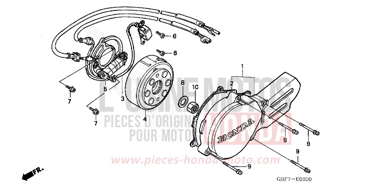 LEFT CRANKCASE COVER (CR85R3,4/RB3,4) for CR85RB EXTREME RED (R292) from 2004