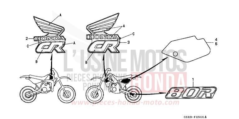 MARK (CR80RL) for CR80R FLASH RED (R119) from 1990
