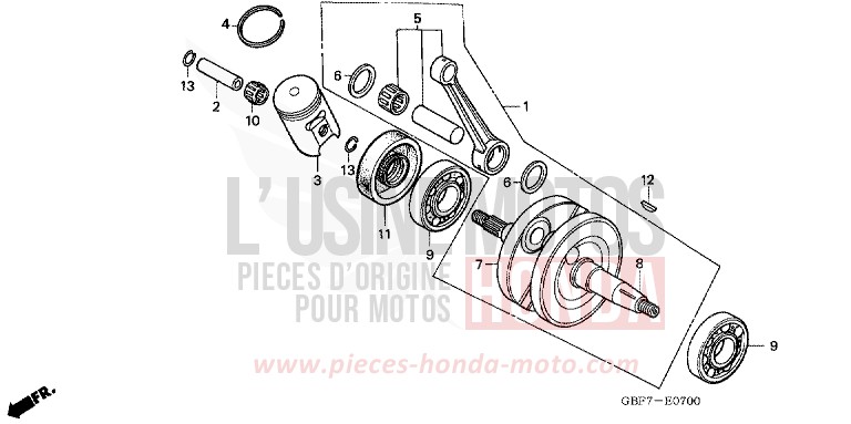 CRANKSHAFT for CR85RB EXTREME RED (R292) from 2005