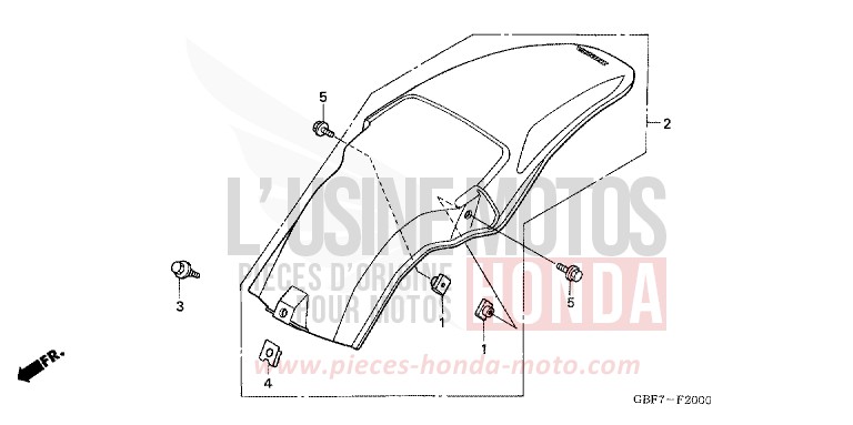 REAR FENDER for CR85RB EXTREME RED (R292) from 2005