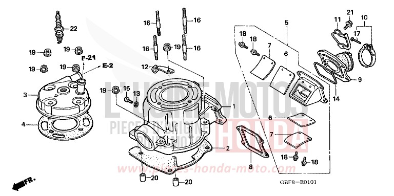 CYLINDER HEAD (CR85R5,6/RB5,6) for CR85RB EXTREME RED (R292) from 2006