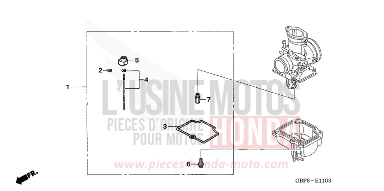 CARBURETOR O.P. KIT (CR85R5,6/RB5,6) for CR85RB EXTREME RED (R292) from 2006