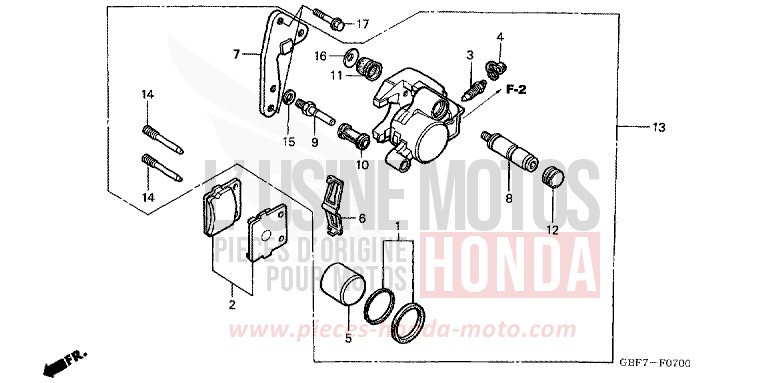 FRONT BRAKE CALIPER for CR85RB EXTREME RED (R292) from 2006