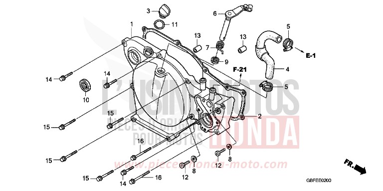 RIGHT CRANKCASE COVER for CR85RB EXTREME RED (R292) from 2007