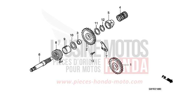 KICK STARTER SPINDLE for CR85RB EXTREME RED (R292) from 2007