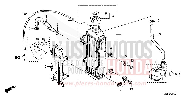 RADIATOR for CR85RB EXTREME RED (R292) from 2007
