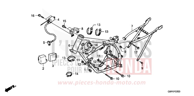 FRAME BODY for CR85RB EXTREME RED (R292) from 2007