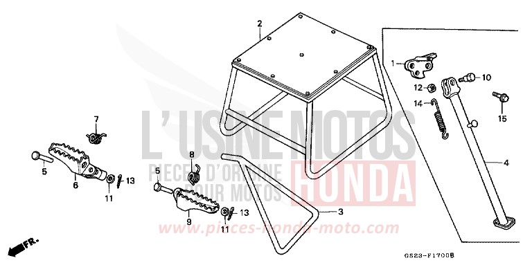 STAND/STEP for CR80R NEUCLEAR RED (R177) from 1992