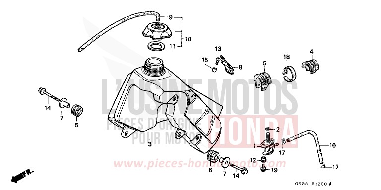FUEL TANK for CR80R NEUCLEAR RED (R177) from 1993