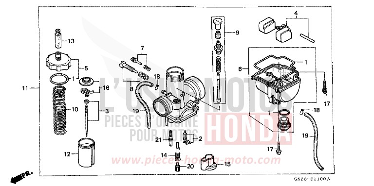 CARBURETOR for CR80R NEUCLEAR RED (R177) from 1994