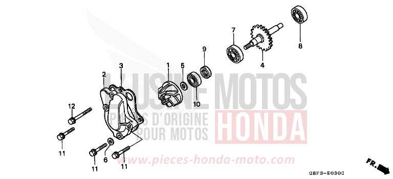 WATER PUMP for CR80R NEUCLEAR RED (R177) from 1996
