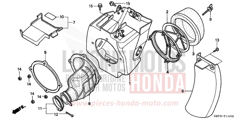 AIR CLEANER for CR80R NEUCLEAR RED (R177) from 1996