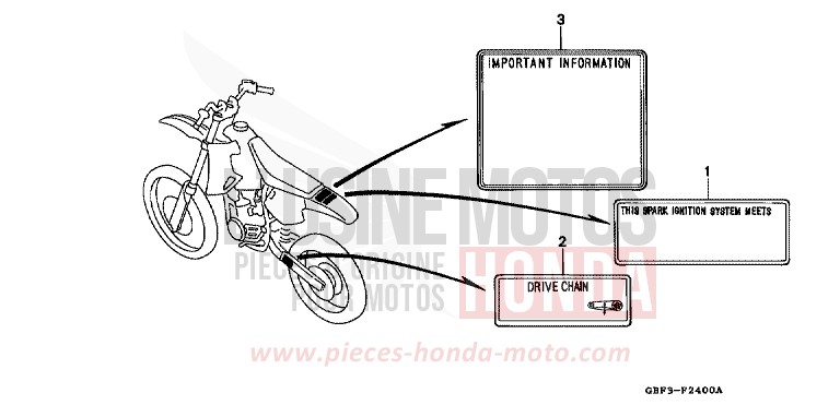 CAUTION LABEL for CR80R NEUCLEAR RED (R177) from 1999