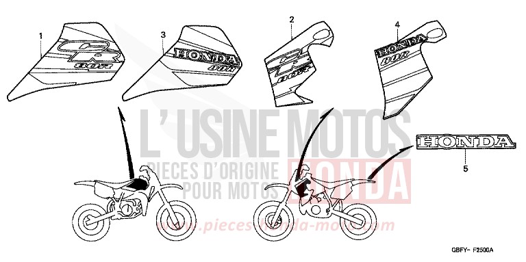 MARK (CR80R/CR80RB-Y/1) for CR80R EXPLOSION RED (R254) from 2000