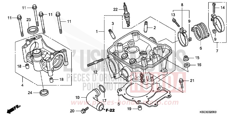 CYLINDER HEAD for CRF150R EXTREME RED (R292) from 2007