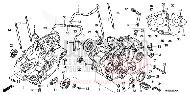 CRANKCASE for CRF150R EXTREME RED (R292) from 2007