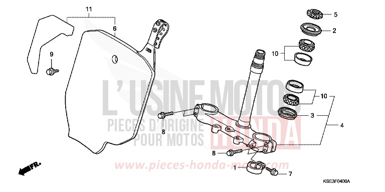 PIANTONE STERZO per CRF150R EXTREME RED (R292) del 2007