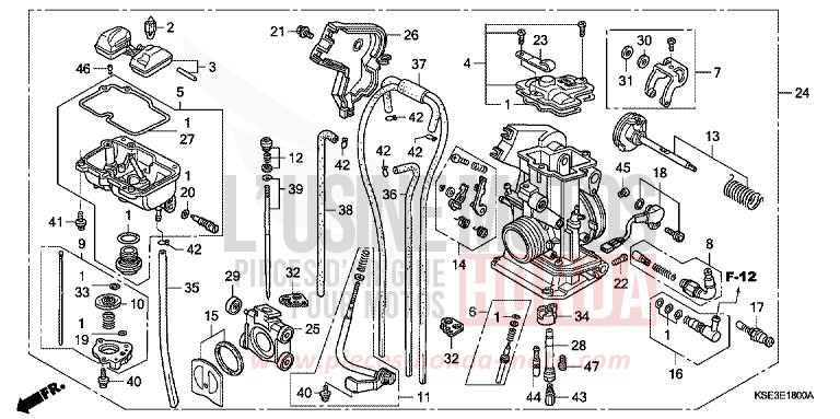 CARBURETOR for CRF150R EXTREME RED (R292) from 2008