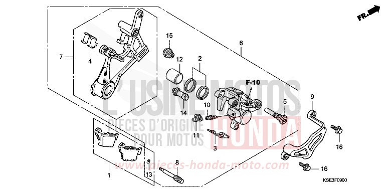REAR BRAKE CALIPER for CRF150R EXTREME RED (R292) from 2008