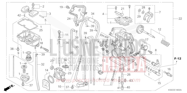 CARBURETOR for CRF150R EXTREME RED (R292) from 2013