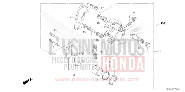 FRONT BRAKE CALIPER for CRF150R EXTREME RED (R292) from 2013
