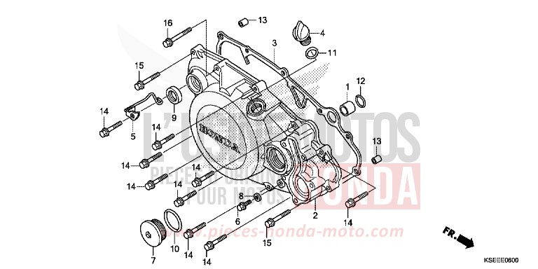 RIGHT CRANKCASE COVER for CRF150R EXTREME RED (R292) from 2014