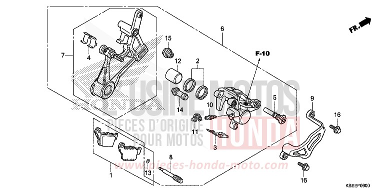 REAR BRAKE CALIPER for CRF150R EXTREME RED (R292) from 2014