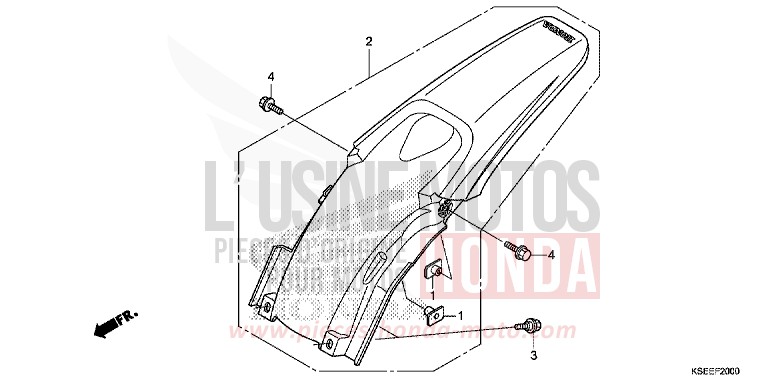 REAR FENDER for CRF150R EXTREME RED (R292) from 2014
