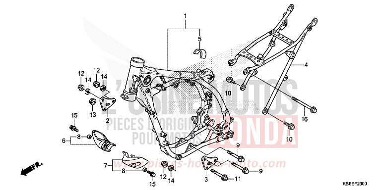 FRAME BODY for CRF150R EXTREME RED (R292) from 2014