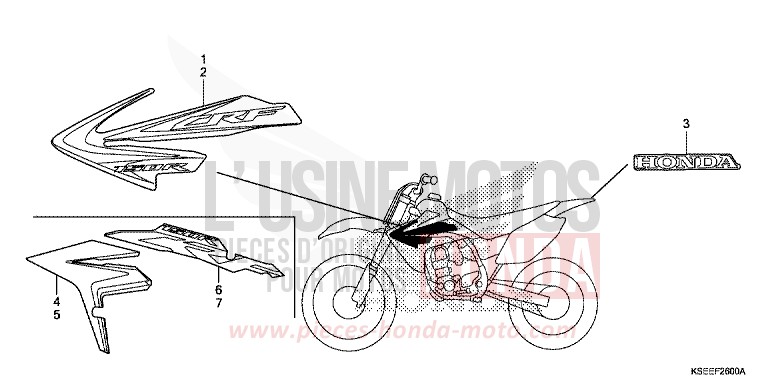 MARK for CRF150R EXTREME RED (R292) from 2014