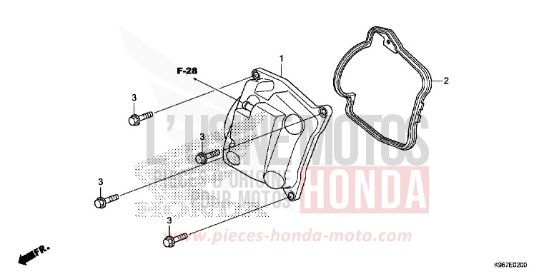 CYLINDER HEAD COVER for WW125 MAT CARBONIUM GRAY METALLIC (NHB52) from 2019