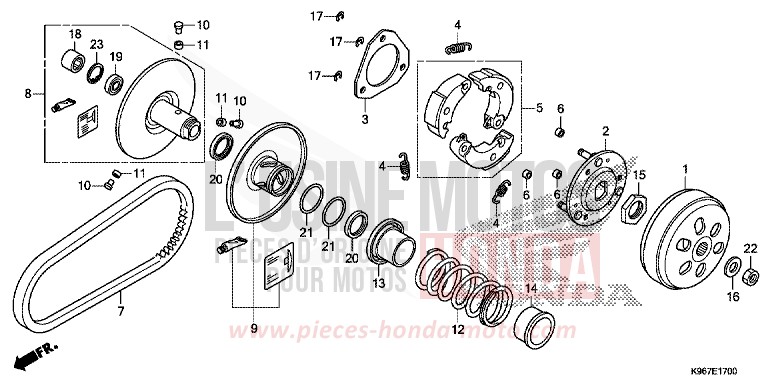 DRIVEN FACE for WW125 MAT CARBONIUM GRAY METALLIC (NHB52) from 2019