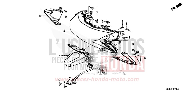 REAR COMBINATION LIGHT/LICENSE LIGHT for WW125 MAT CARBONIUM GRAY METALLIC (NHB52) from 2019