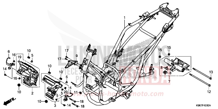 FRAME BODY for WW125 MAT CARBONIUM GRAY METALLIC (NHB52) from 2019
