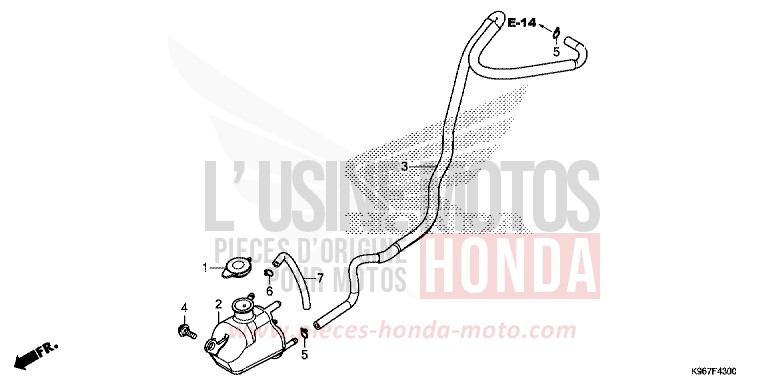 RESERVE TANK for WW125 MAT CARBONIUM GRAY METALLIC (NHB52) from 2019