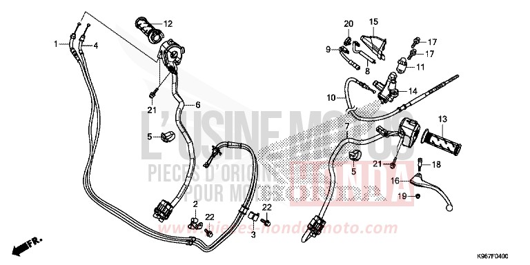 HANDLE LEVER/SWITCH/CABLE for WW125 PEARL COOL WHITE (NHA16) from 2019