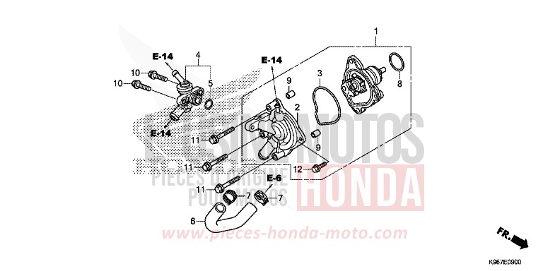 WATER PUMP for WW125 PEARL SPLENDOR RED (R369) from 2019