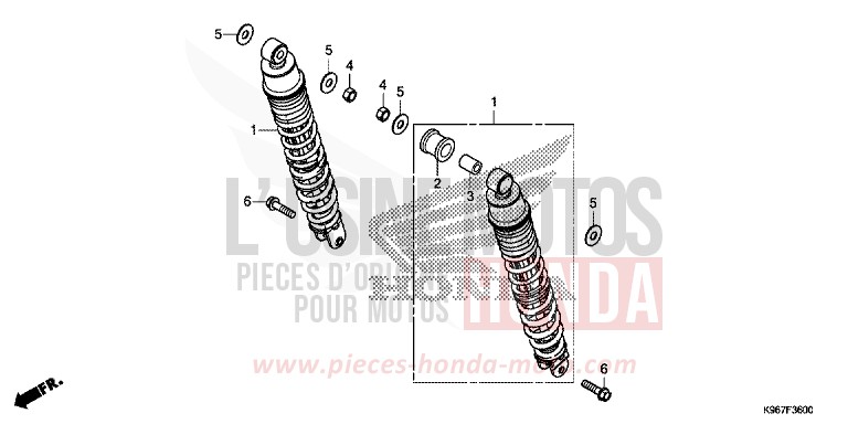 REAR CUSHION for WW125 PEARL SPLENDOR RED (R369) from 2019