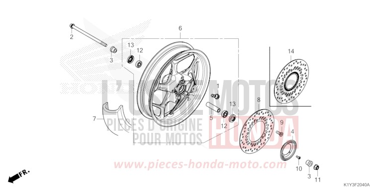 FRONT WHEEL for WW125 CANDY LUSTER RED (R368) from 2021