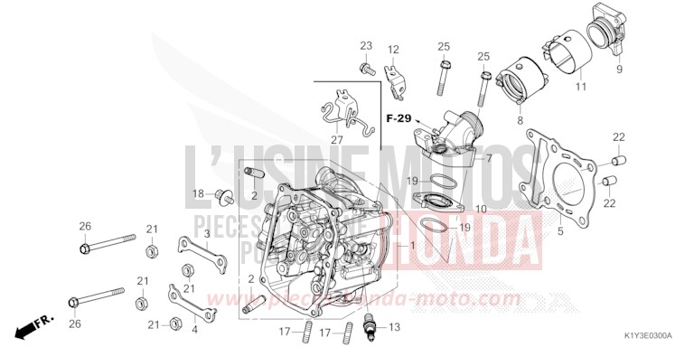 CYLINDER HEAD for WW125 MAT COSMO SILVER METALLIC (NHC35) from 2021