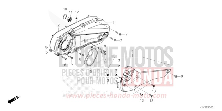 LEFT SIDE COVER for WW125 MAT COSMO SILVER METALLIC (NHC35) from 2021