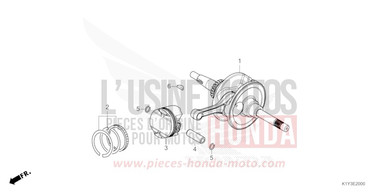 CRANKSHAFT/PISTON for WW125 MAT GALAXY BLACK METALLIC (NHA76) from 2021