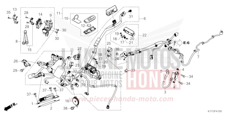WIRE HARNESS/FOB KEY (WW125M/AM/N/AN) for WW125 MAT GALAXY BLACK METALLIC (NHA76) from 2021
