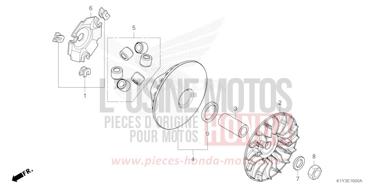 DRIVE FACE for WW125 PEARL JASMINE WHITE (NHB35) from 2021