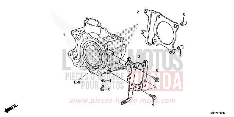 CYLINDER for WW125 PEARL SIENA RED (R320) from 2017
