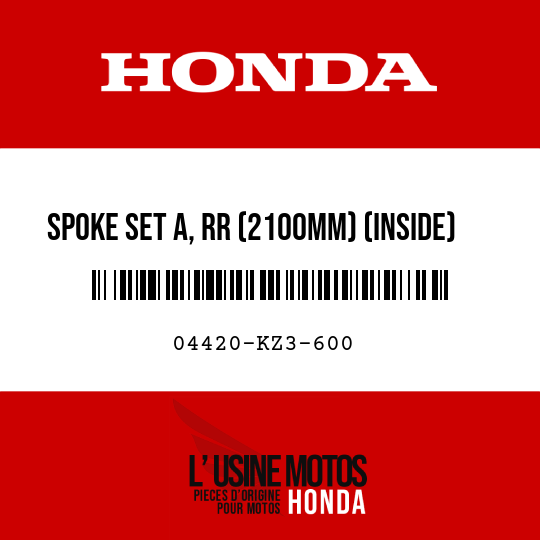 image de 04420-KZ3-600 SPOKE SET A, RR (2100MM) (INSIDE)
