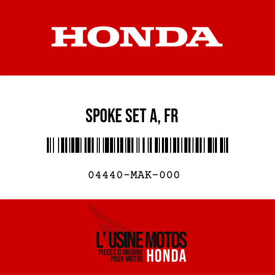 image de 04440-MAK-000 SPOKE SET A, FR
