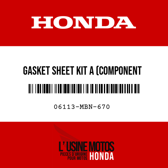 image de 06113-MBN-670 GASKET SHEET KIT A (COMPONENT PARTS)