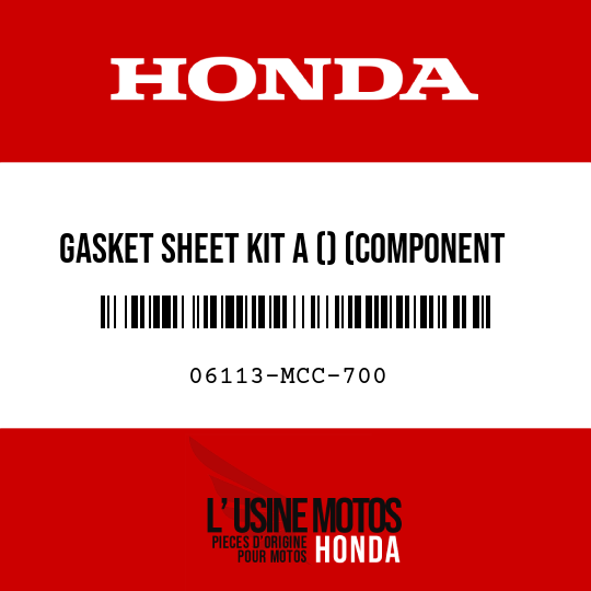 image de 06113-MCC-700 GASKET SHEET KIT A () (COMPONENT PARTS)