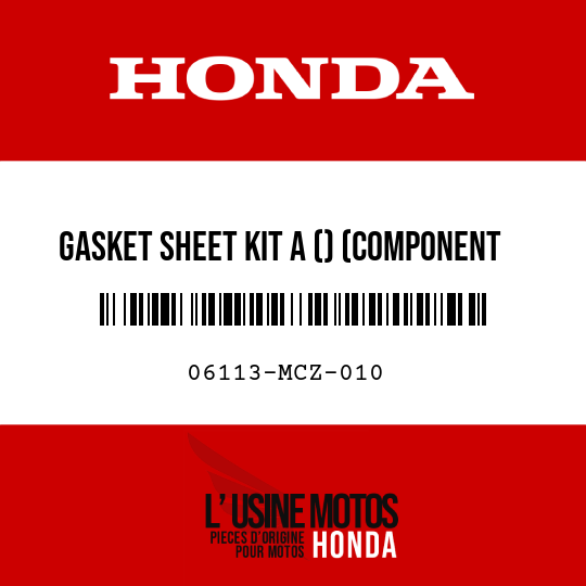 image de 06113-MCZ-010 GASKET SHEET KIT A () (COMPONENT PARTS)